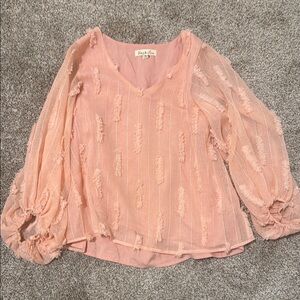 Women's Pink Sheer Top
